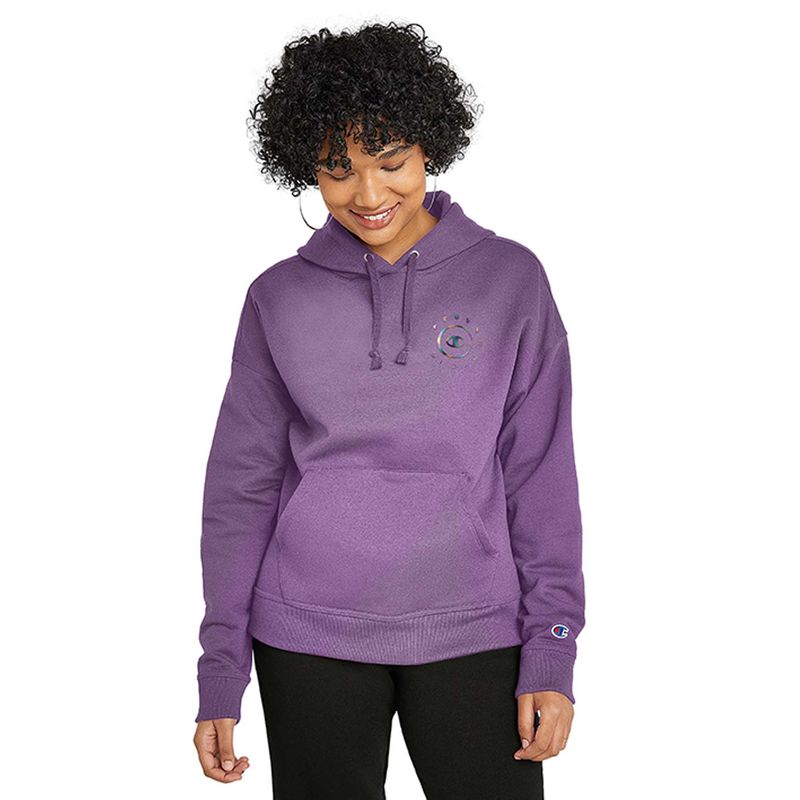 SUDADERA PARA MUJER POWERBLEND HOODIE - GRAPHIC CHAMPION